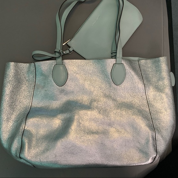 Robins Egg Blue REVERSIBLE Michael Kors Purse - Picture 7 of 8